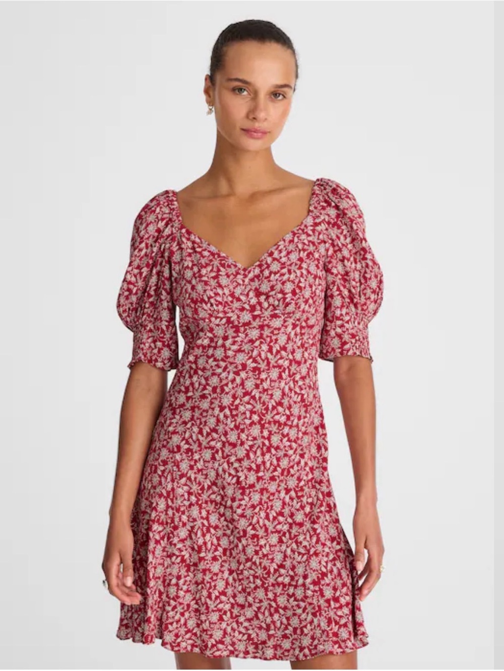 Madewell Puff Sleeve Floral Mini Dress